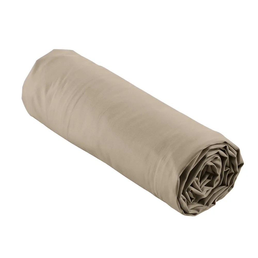 Douceur D'Intérieur Drap Housse Percale Bonnet 30 Cm 200x160cm Marron Claire Naturel* Drap Housse|Drap Housse