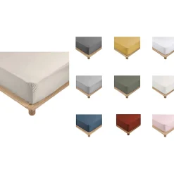 Promolinge Drap Housse Percale Bonnet 30 Cm 200x160cm Marron Claire Naturel* Drap Housse|Drap Housse