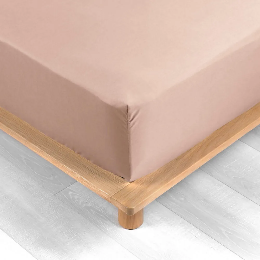 Drap Housse Percale Bonnet 30 Cm 190x140cm Rose>Douceur D'Intérieur Clearance