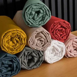 Drap Housse Percale Bonnet 30 Cm 190x140cm Rose><noscript><img width=