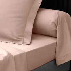 Drap Housse Percale Bonnet 30 Cm 190x140cm Rose><noscript><img width=