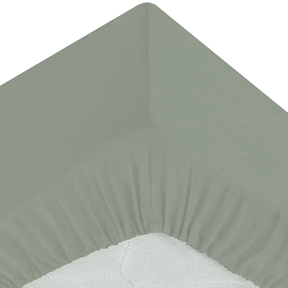 Eden Drap housse percale de coton uni 90 x 190 cm Harmonie tilleul* Drap Housse|Drap Housse