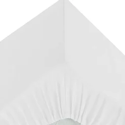 Drap housse percale de coton uni 160 x 200 cm Harmonie gris><noscript><img width=