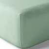 Drap housse percale "Julian" avec bonnet 35 cm toutes dimensions - Julian Céladon - 90 x 190 cm bonnet de 35 cm>Coton Pur