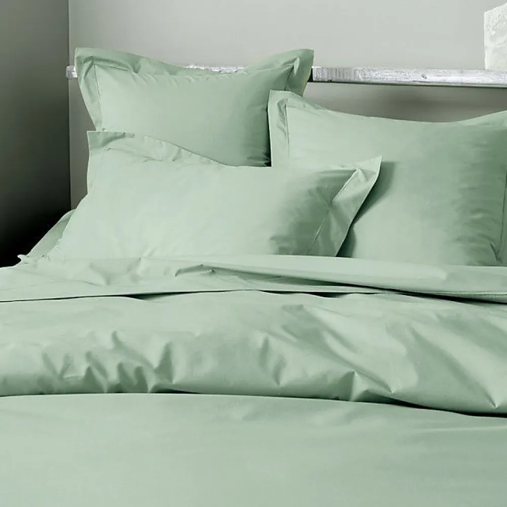 Drap housse percale "Julian" avec bonnet 35 cm toutes dimensions - Julian Céladon - 90 x 190 cm bonnet de 35 cm>Coton Pur