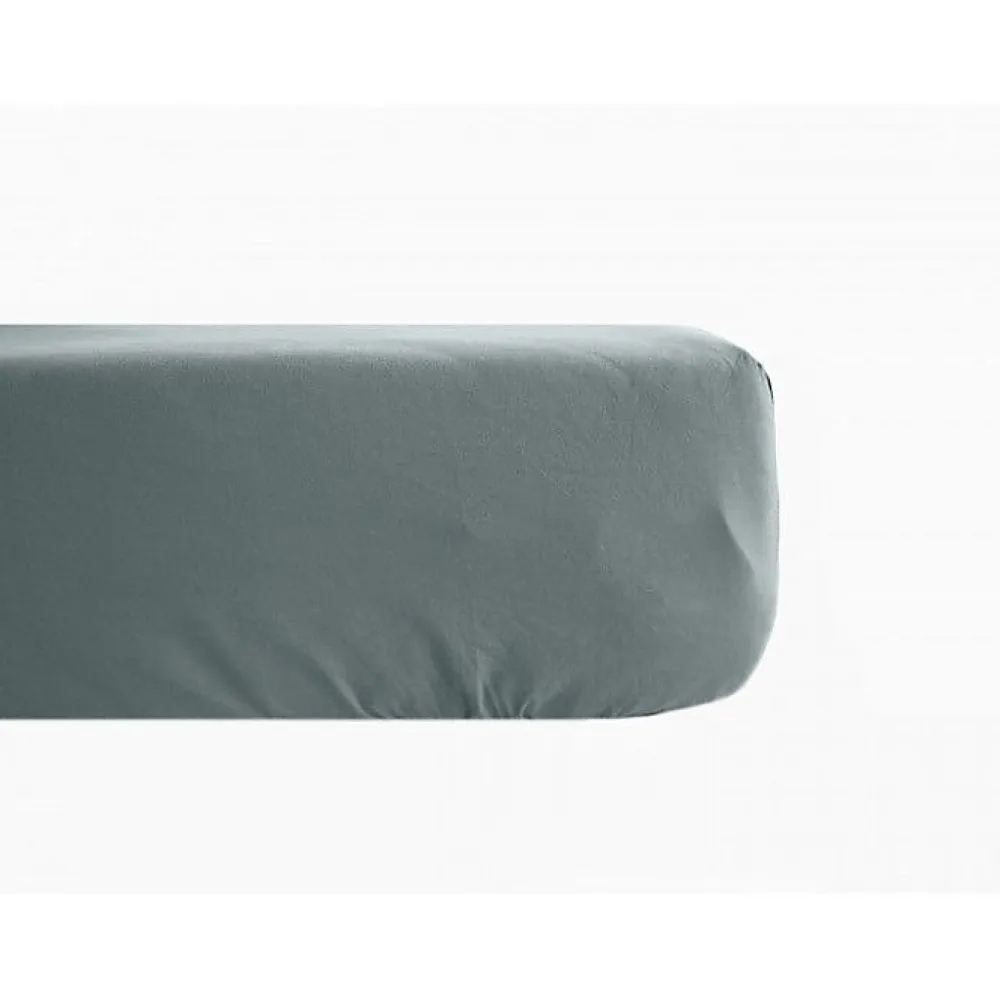 Drap housse percale pur coton peigné longues fibres 80 fils/cm² avec bonnet de 35 cm - Lichen - 80 x 200 cm bonnet de>Vent Du Sud New