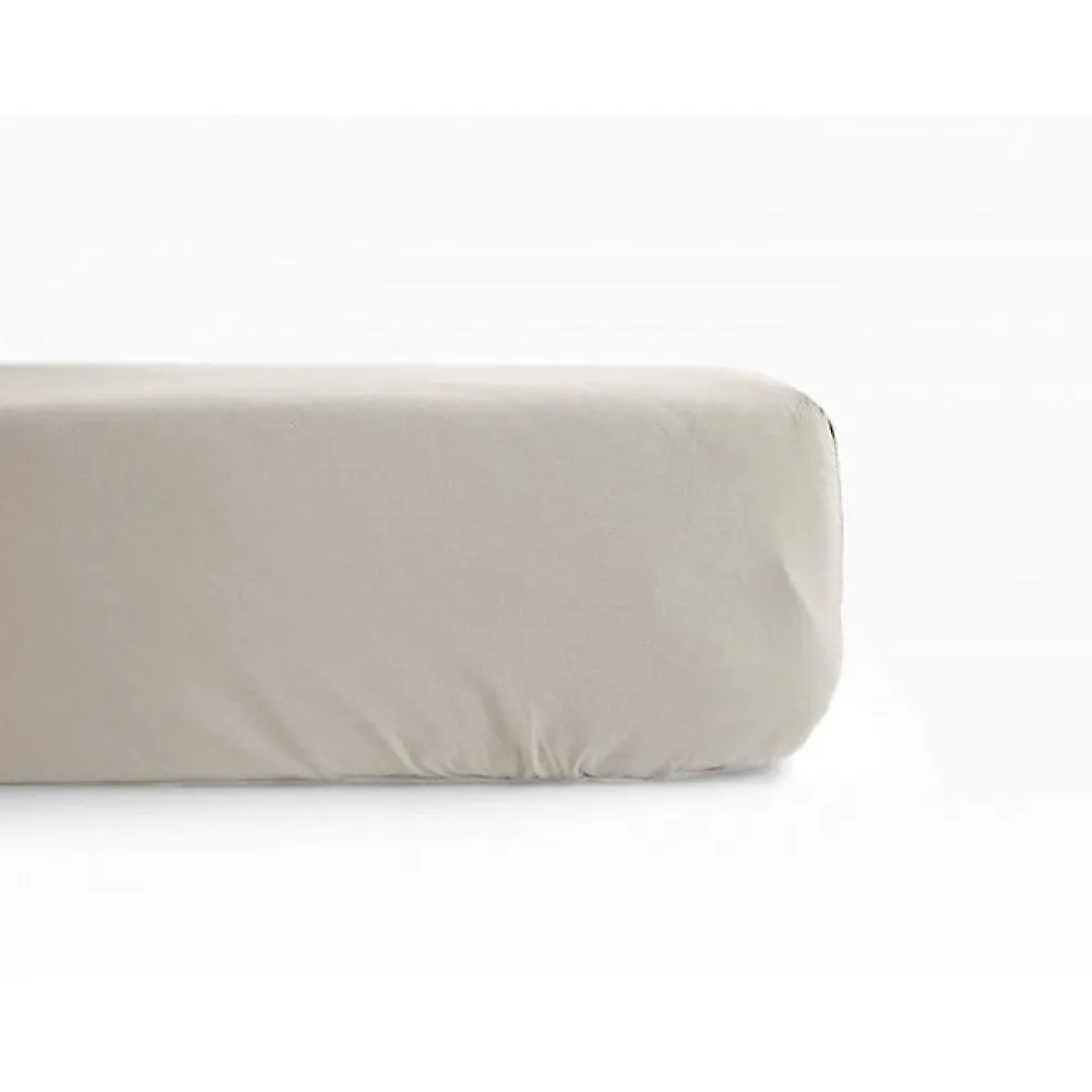 Drap housse percale pur coton peigné longues fibres 80 fils/cm² avec bonnet de 35 cm - Naturel - 160 x 200 cm bonnet d>Vent Du Sud Best