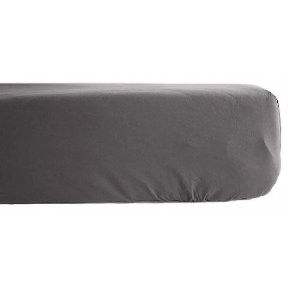 Vent Du Sud Drap housse percale pur coton peigné longues fibres 80 fils/cm² avec bonnet de 35 cm - Ardoise - 80 x 200 cm bonnet de* Drap Housse|Drap Housse