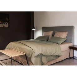 Drap housse percale pur coton peigné longues fibres 80 fils/cm² avec bonnet de 35 cm - Perle - 180 x 200 cm bonnet de>Vent Du Sud Sale