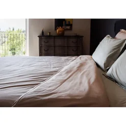 Vent Du Sud Drap housse percale pur coton peigné longues fibres 80 fils/cm² avec bonnet de 35 cm - Bleu canard - 90 x 190 cm bonne* Drap Housse|Drap Housse