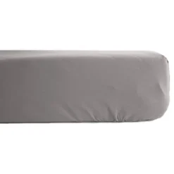 Vent Du Sud Drap housse percale pur coton peigné longues fibres 80 fils/cm² avec bonnet de 35 cm - Cendre - 180 x 200 cm bonnet de* Drap Housse|Drap Housse