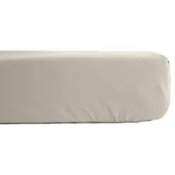 Drap housse percale pur coton peigné longues fibres 80 fils/cm² avec bonnet de 35 cm - Ivoire - 180 x 200 cm bonnet de>Vent Du Sud Best