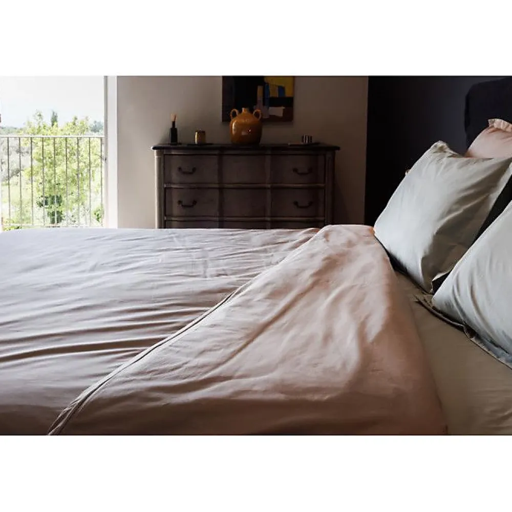Vent Du Sud Drap housse percale pur coton peigné longues fibres 80 fils/cm² avec bonnet de 35 cm - Moutarde - 80 x 200 cm bonnet d* Drap Housse|Drap Housse