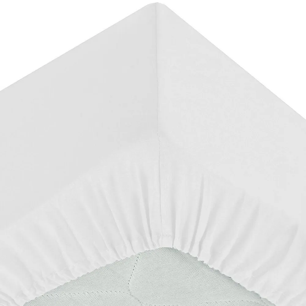 Drap housse Priscia blanc 160x200cm - Atmosphera>Atmosphera Créateur D'Intérieur Discount