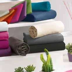 Univers Décor Drap housse Pétale 200 x 200 cm / 100% coton / 57 fils/cm² "King size"* Drap Housse|Drap Housse