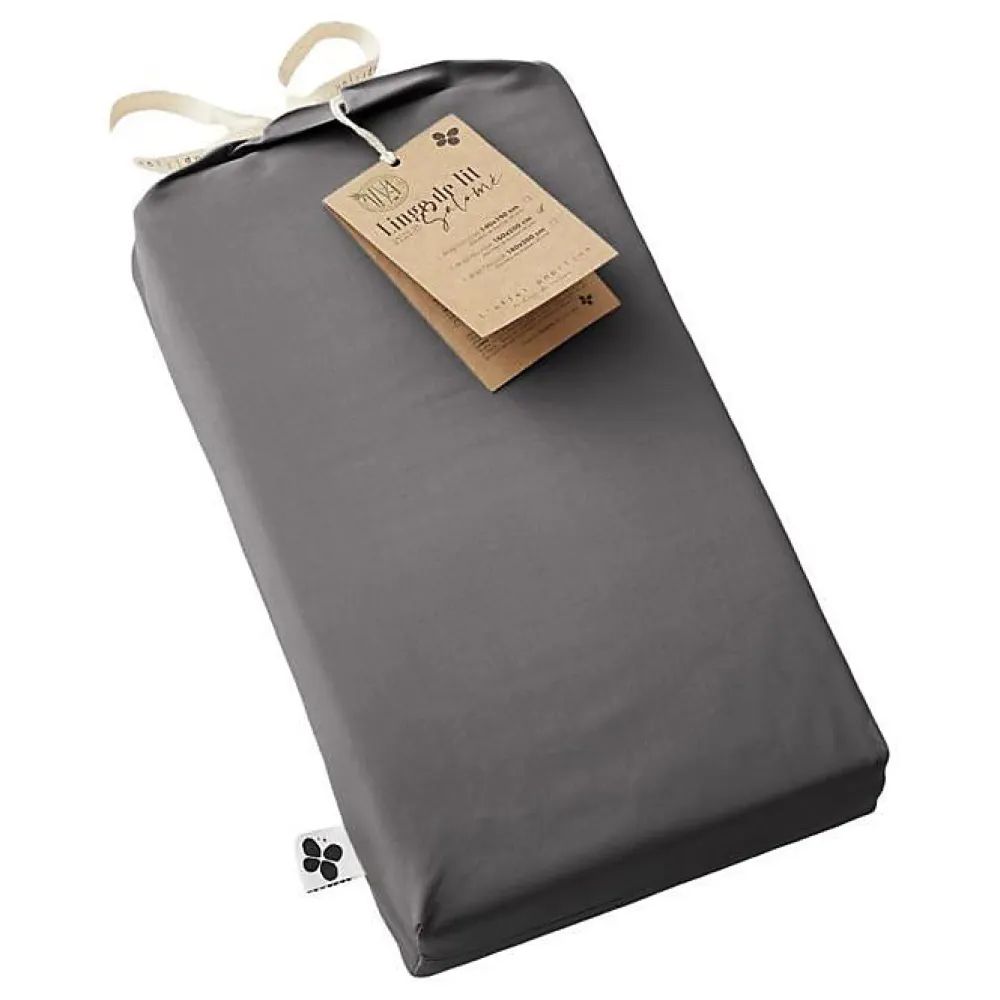 Drap housse "Salomé" Viscose de bambou 120 fils/cm² toutes dimensions - Salomé Granit - 180 x 200 cm bonnet de 30 cm>L'Effet Papillon Best