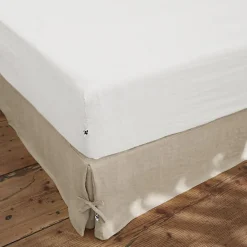 L'Effet Papillon Drap housse "Soline" toutes dimensions Lin lavé - Soline Craie - 180 x 200 cm bonnet de 30 cm* Drap Housse|Drap Housse