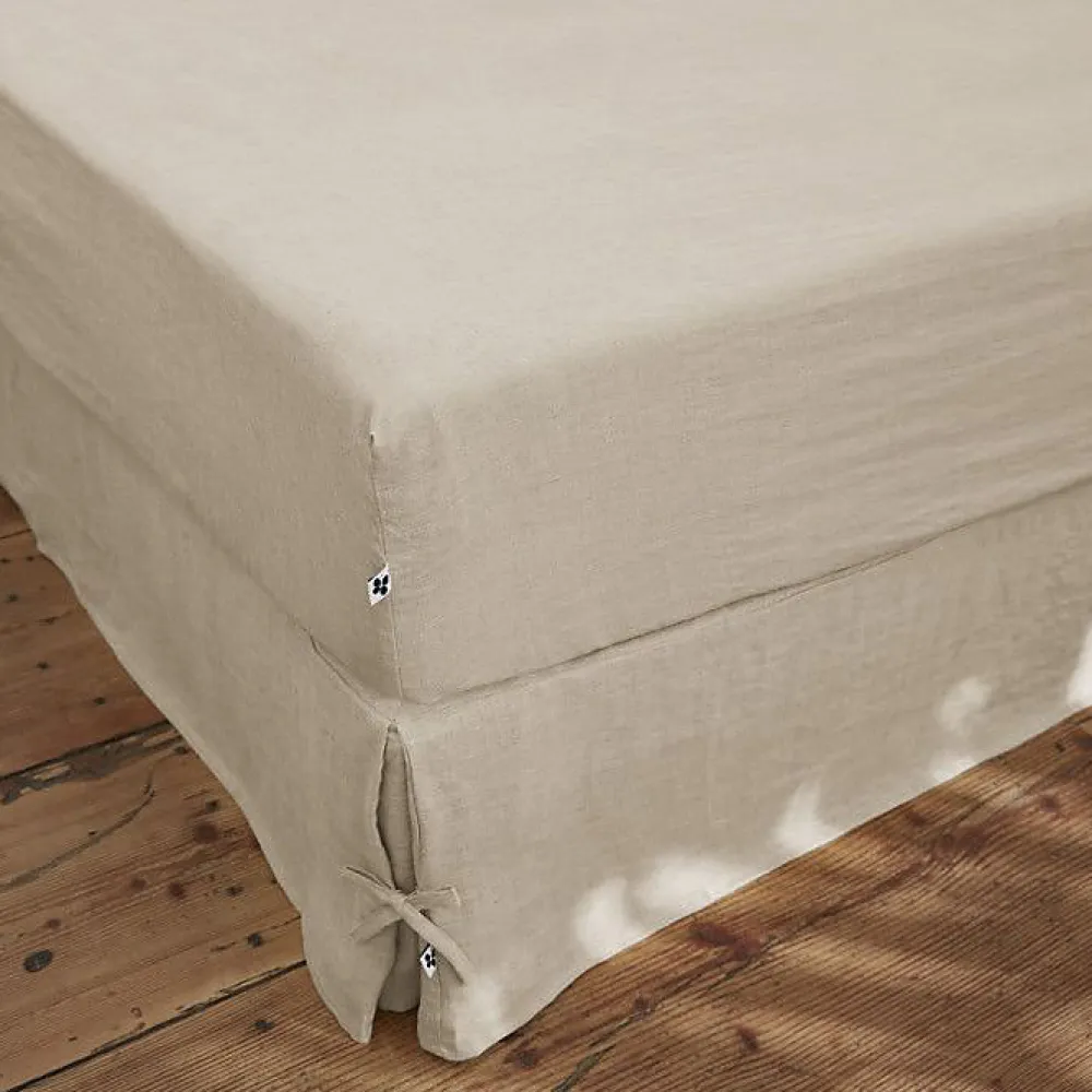 L'Effet Papillon Drap housse "Soline" toutes dimensions Lin lavé - Soline Sable - 180 x 200 cm bonnet de 30 cm* Drap Housse|Drap Housse