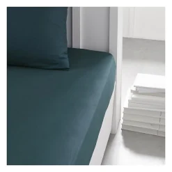 Todays Tools Drap housse TODAY Essential - 90 x 190 cm - 1 personne - 100% Coton uni - Paon* Drap Housse|Drap Housse