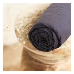 Drap housse TODAY Essential - 140 x 190 cm - 2 personnes - 100% Coton uni - Fusain><noscript><img width=