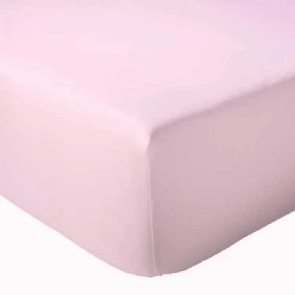 Drap Housse Uni bonnet 30 cm 100% Coton (140x190 cm - Rose Clair)>Tradilinge Online
