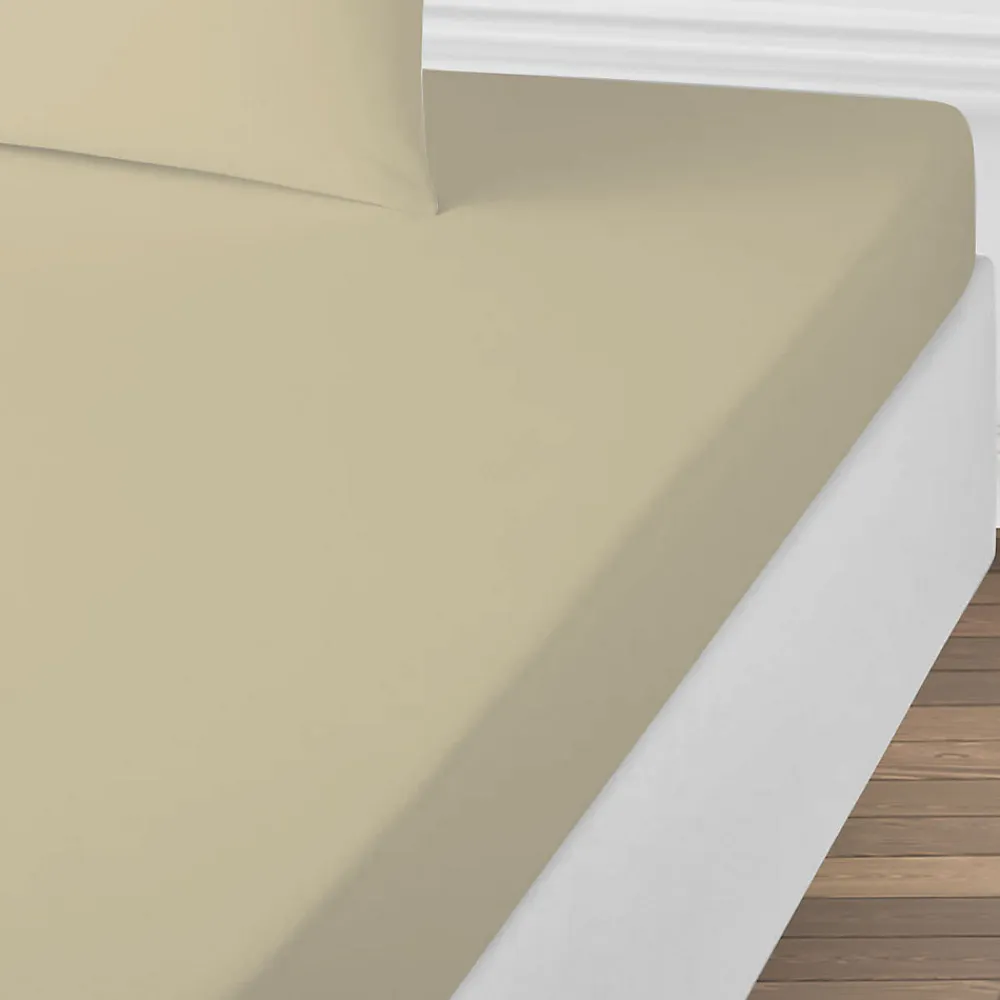 Drap housse uni en coton 57 fils 180x200cm>Future Home Clearance