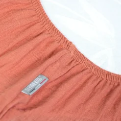 Drap housse uni en gaze de coton><noscript><img width=