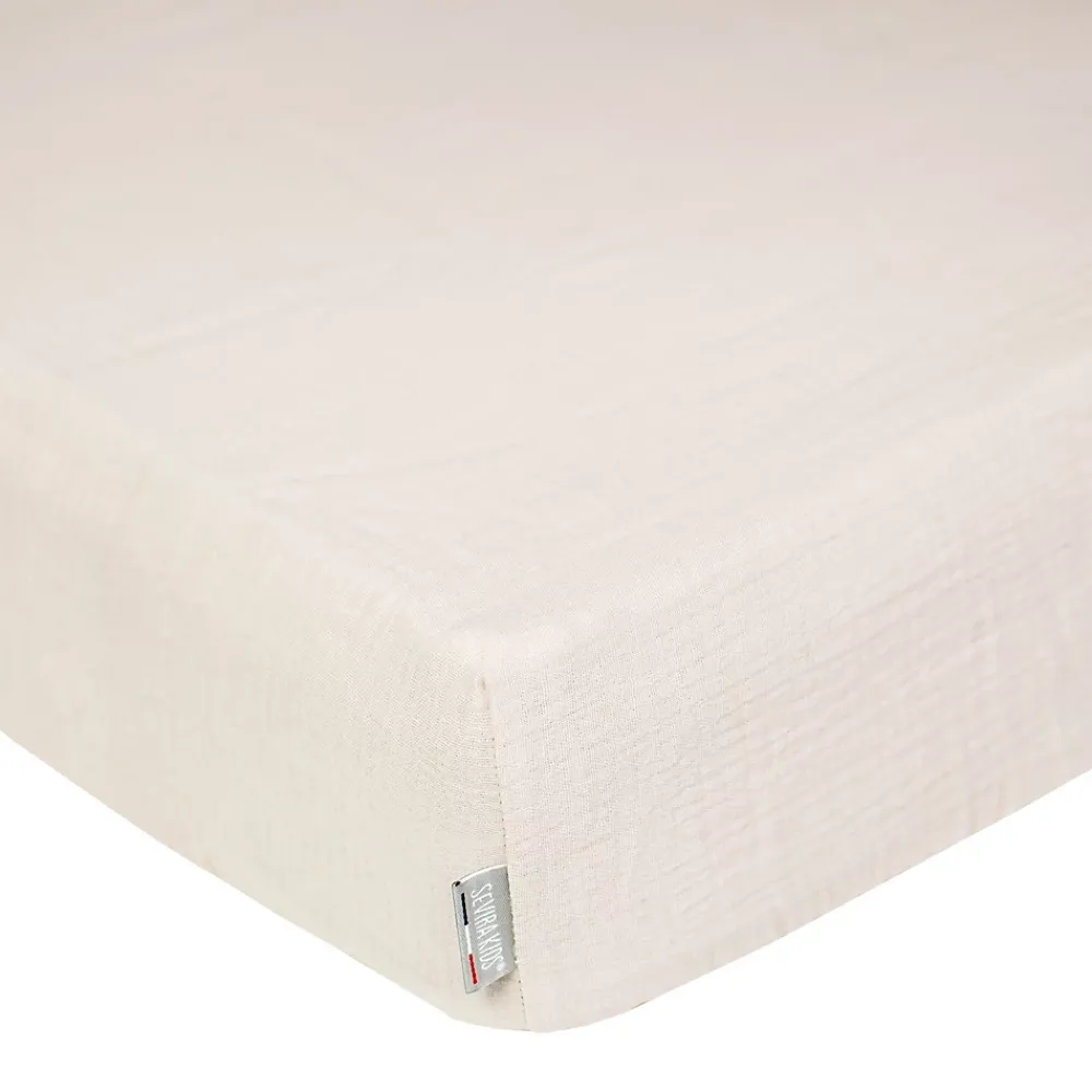 Sevira Kids Drap housse uni en gaze de coton* Drap Housse|Drap Housse