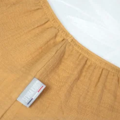 Drap housse uni en gaze de coton><noscript><img width=