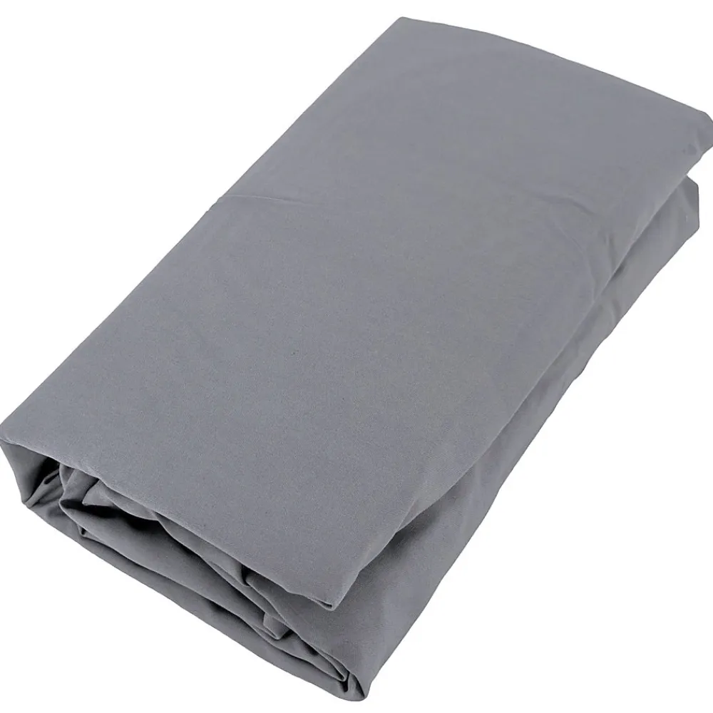 Drap housse uni 90x190 cm bonnet 35 cm percale de coton MANOIR gris Ardoise>Linnea New