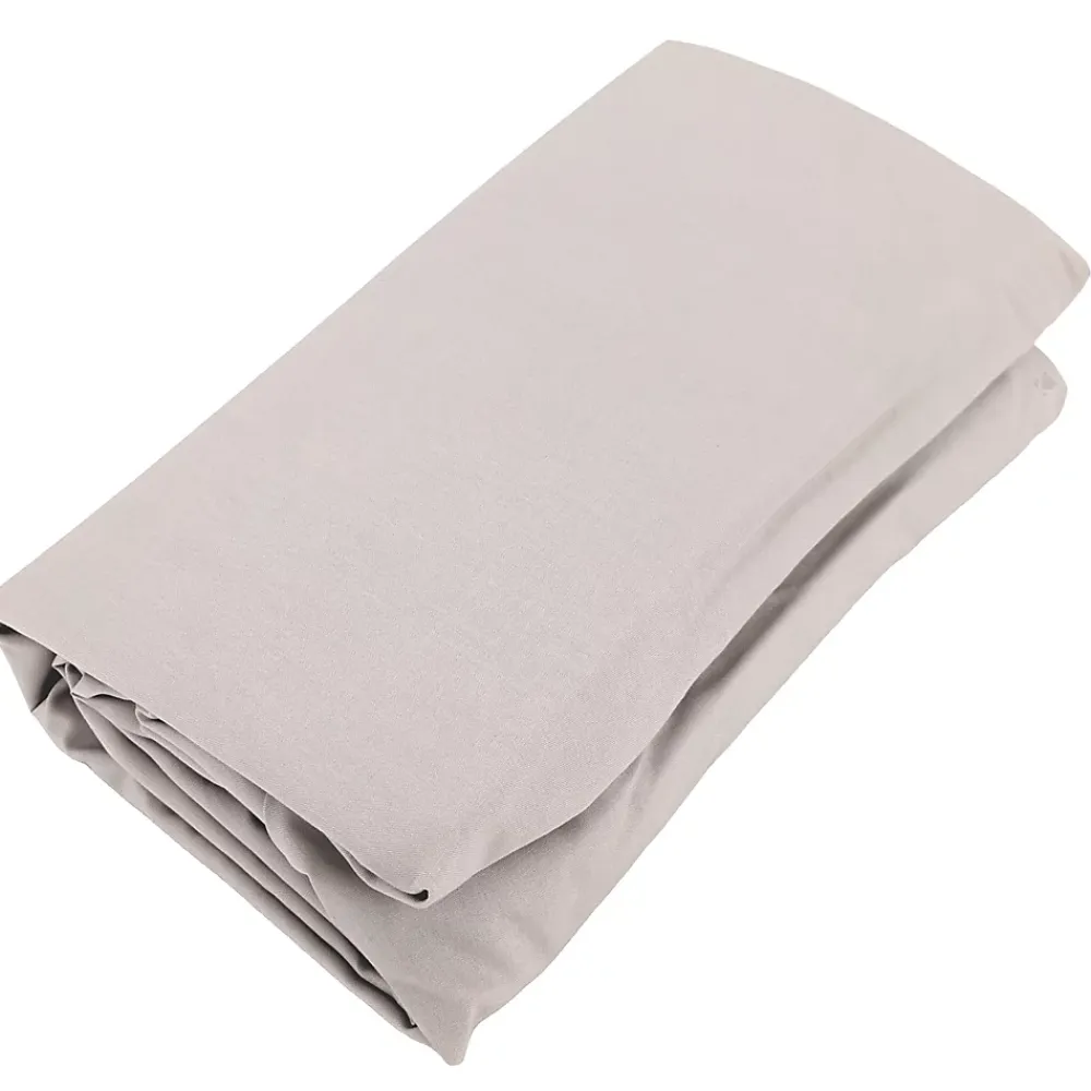 Linnea Drap housse uni 180x200 cm bonnet 35 cm percale de coton MANOIR beige Lin* Drap Housse|Drap Housse