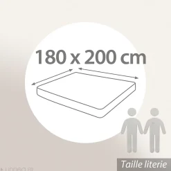Linnea Drap housse uni 180x200 cm bonnet 40 cm percale PRIMO Blanc* Drap Housse|Drap Housse