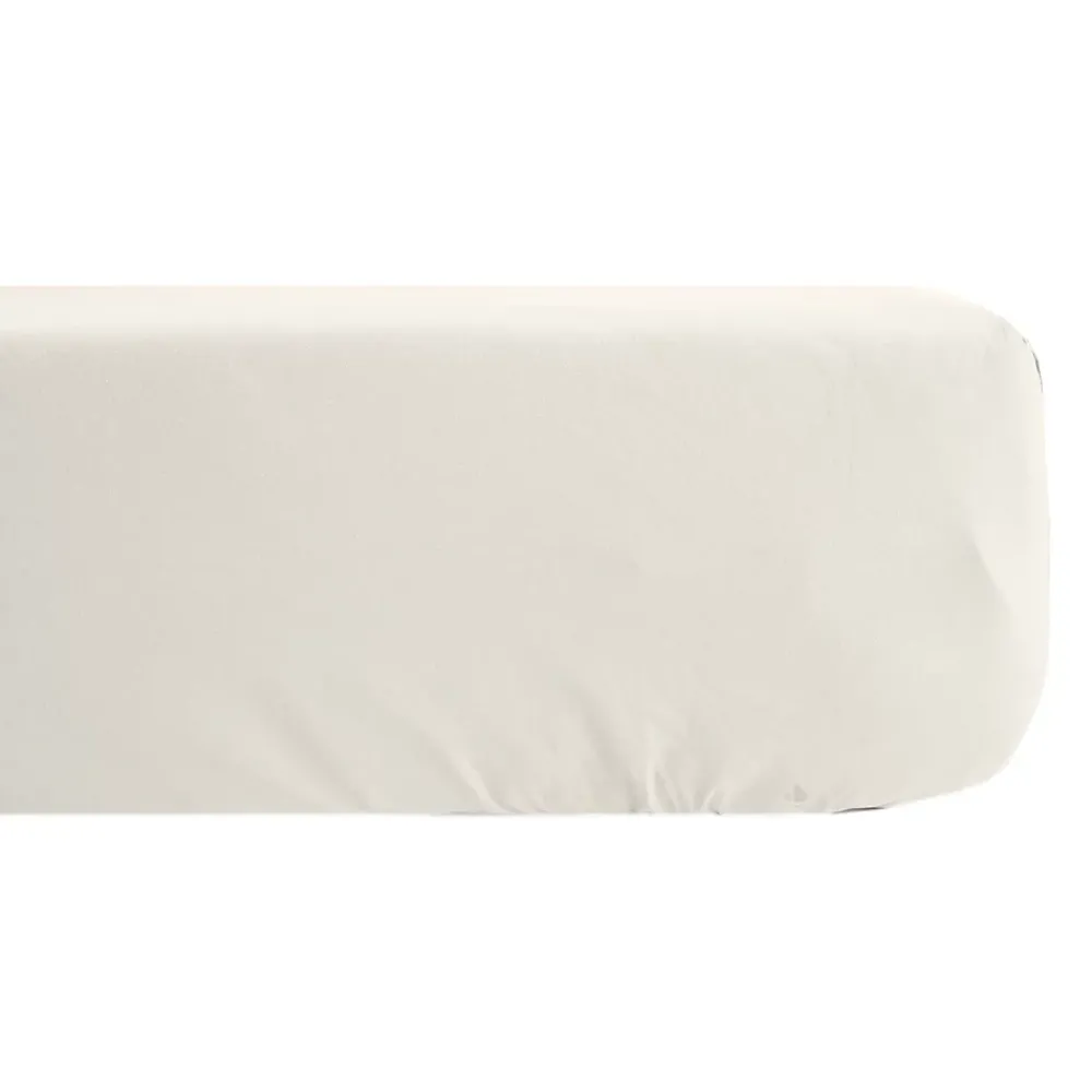 Linnea Drap housse uni 80x200 cm bonnet 35 cm percale de coton MANOIR Ivoire* Drap Housse|Drap Housse
