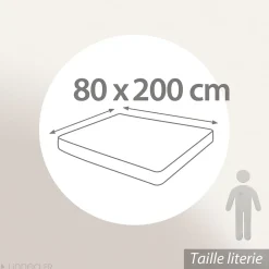 Linnea Drap housse uni 80x200 cm bonnet 30 cm coton ALTO Blanc* Drap Housse|Drap Housse