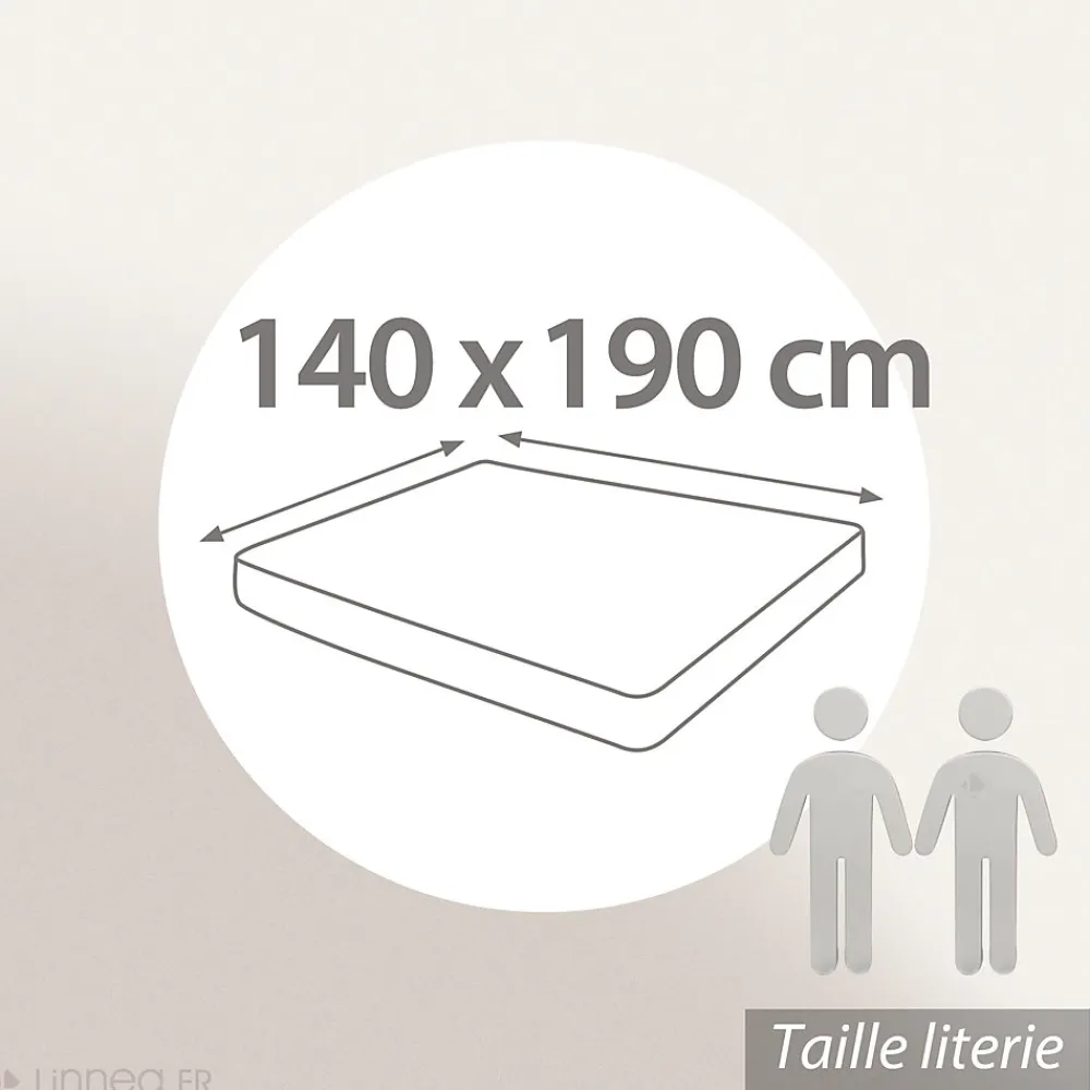 Drap housse uni 140x190 cm MILA 100% polyester micro lavée gris perle>Linnea Online