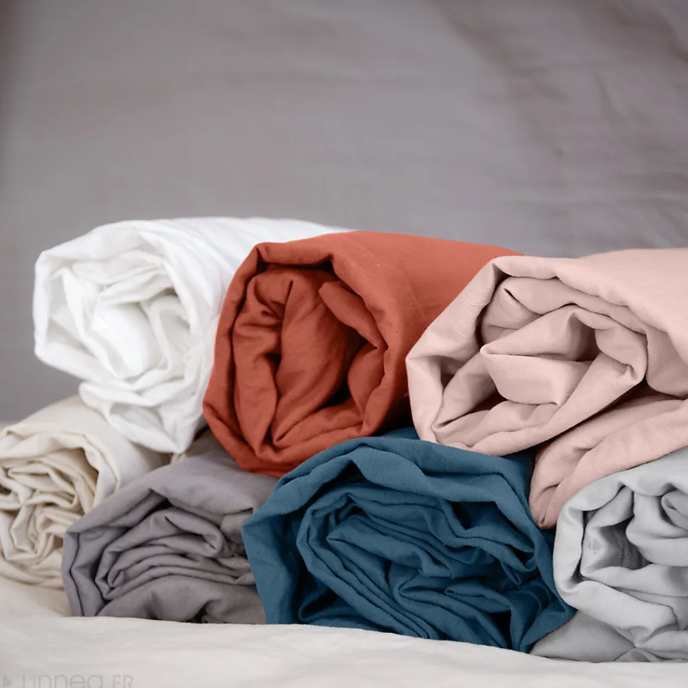 Drap housse uni 160x200 cm MILA 100% polyester micro lavée gris perle>Linnea New