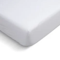 Bleu Calin Drap Housse uni 180x200cm PERCALE BLANC* Drap Housse|Drap Housse