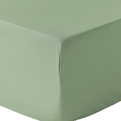 Drap housse 160x200 + 30 cm 100% Percale de Coton 80 fils Sauge>Housse De Rêve Online