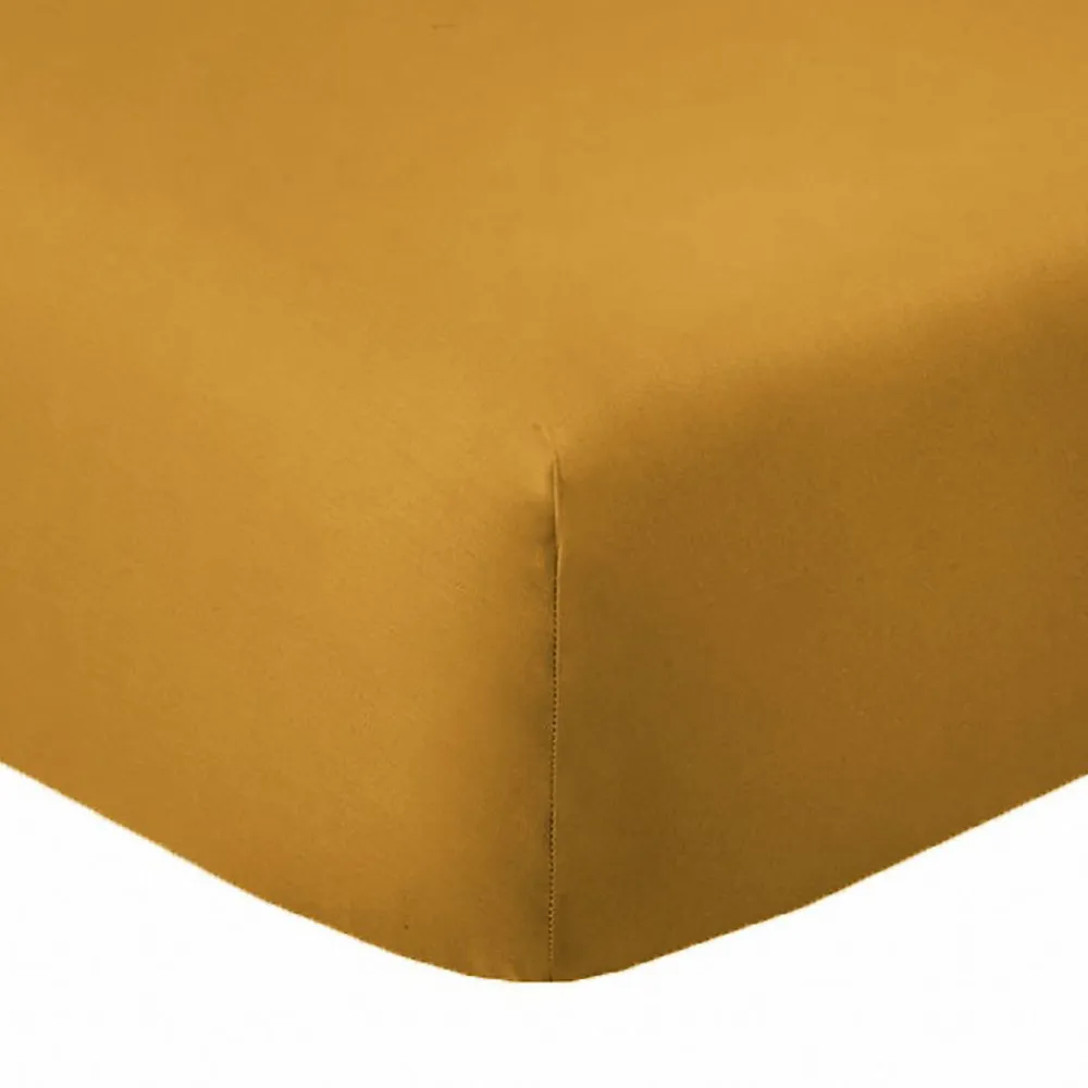Housse De Rêve Drap housse 160x200 +35 cm 100% coton 57 fils safran* Drap Housse|Drap Housse