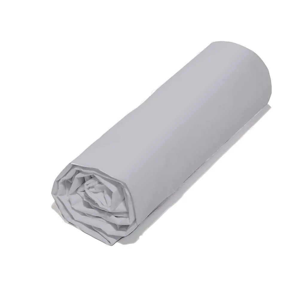 Drap housse 180x200 +30 cm 100% coton bio 57 fils gris>Housse De Rêve Outlet