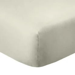Drap housse 180x200 +35 cm Coton 57 fils Ivoire>Housse De Rêve Online