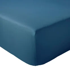 Linnea Drap housse 90x200 cm bonnet 40 cm percale de coton PASSION PERCALE bleu Cobalt* Drap Housse|Drap Housse