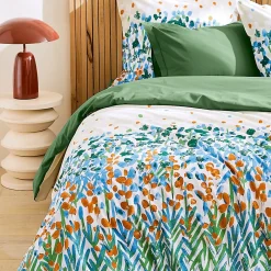 Linnea Drap housse 180x200 cm bonnet 30 coton ÉVASION Vert fougère* Drap Housse|Drap Housse