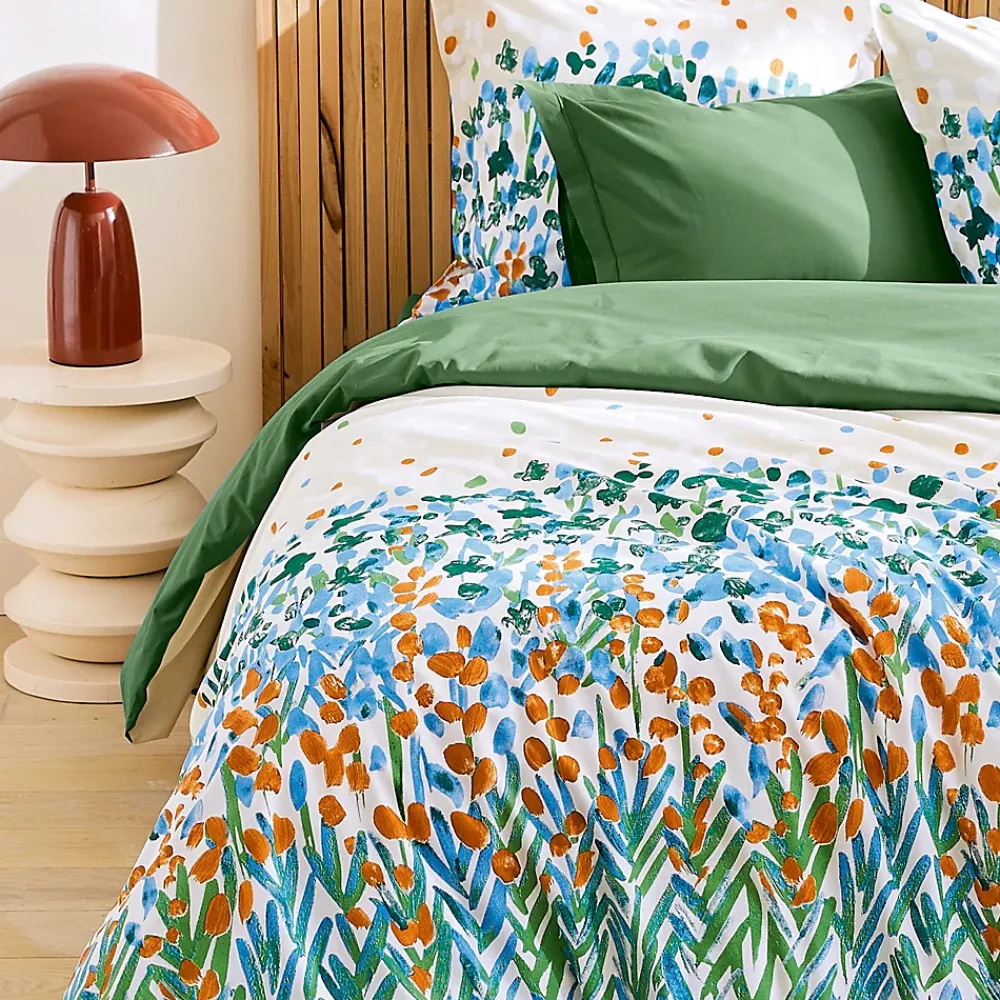 Linnea Drap housse 120x190 cm bonnet 30 coton ÉVASION Vert fougère* Drap Housse|Drap Housse