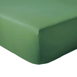 Drap housse 80x200 cm bonnet 30 coton ÉVASION Vert fougère><noscript><img width=