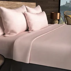 Soleil D'Ocre Drap housse 140x190 cm en coton 57 Fils rose* Drap Housse|Drap Housse