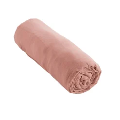 Drap housse 140x190 cm en Gaze de coton Rose><noscript><img width=