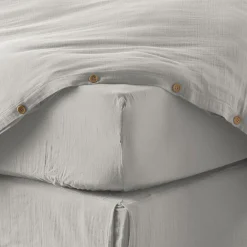 Drap housse 90x190 cm en Gaze de coton Nuage><noscript><img width=