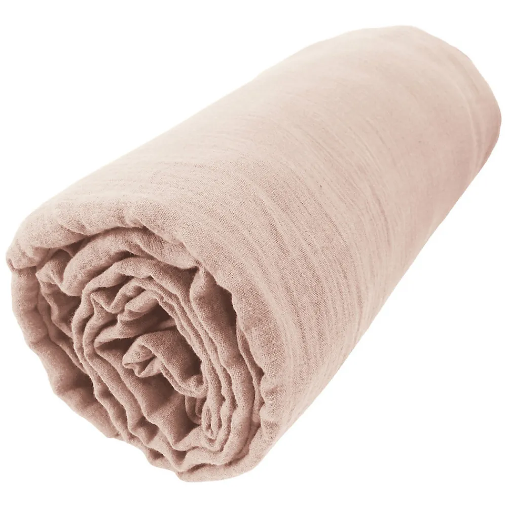 Drap housse 140x190 cm en Gaze de coton Guimauve>Housse De Rêve Sale