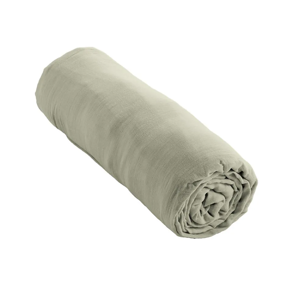 Drap housse 160x200 cm en Gaze de coton Vert d'eau>Housse De Rêve Clearance